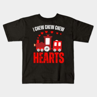 Kids valentines heart crusher train Kids T-Shirt